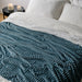 Ribbed Sherpa Fleece Blanket - Duck Egg