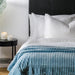 Ribbed Sherpa Fleece Blanket - Duck Egg-BLANKET