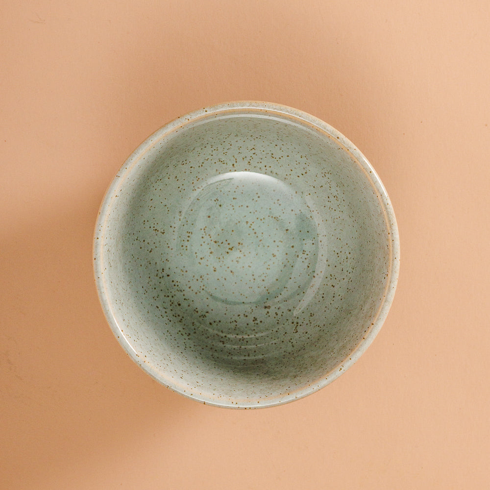 Rimmed Stoneware Bowl Blue Grey-Bowls
