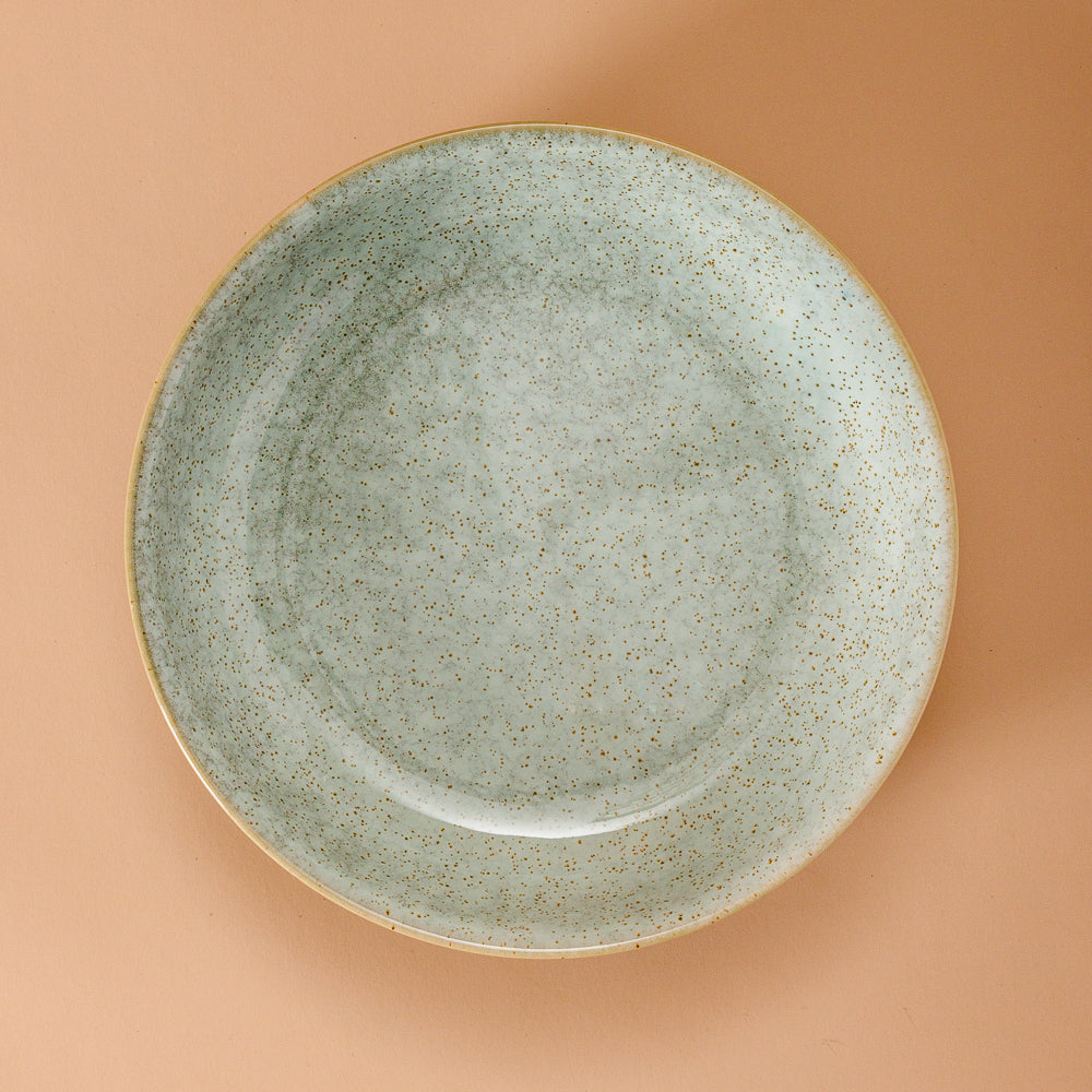 Rimmed Stoneware Bowl Blue Grey-Bowls