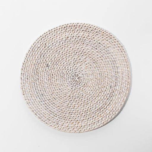 Round Rattan Placemat - Natural Light-PLACEMATS