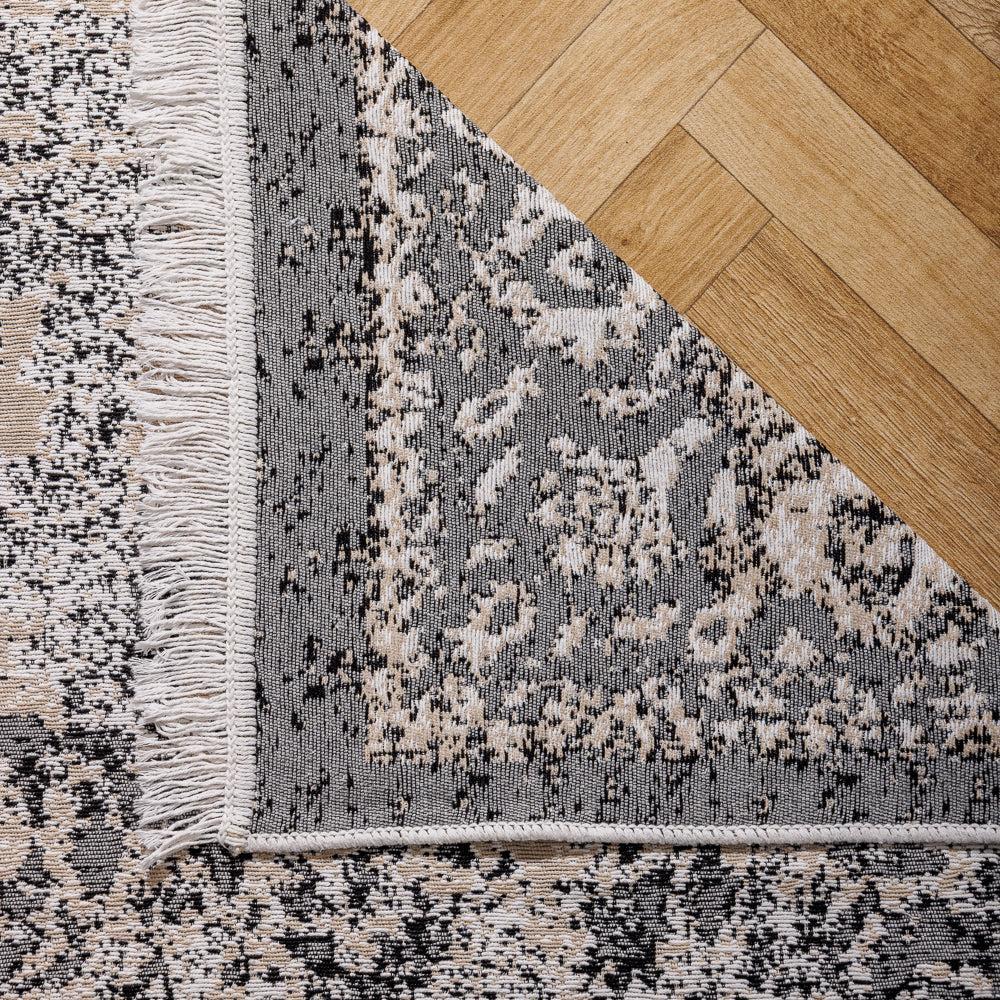 San Remo Mediterranean Collection Jacquard Polycotton Carpet Monochrome-Carpets/Rugs