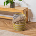 Seagrass Weave Round Basket - Natural/Stripe-Baskets
