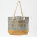 Sequin Beach Bag Summervibes - Grey-BEACH BAGS