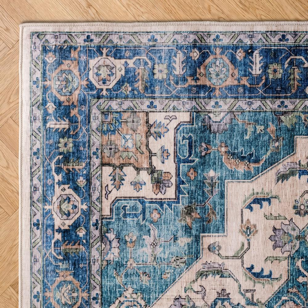 Silkwhisper Printed Carpet Blue Lagoon-Carpets/Rugs