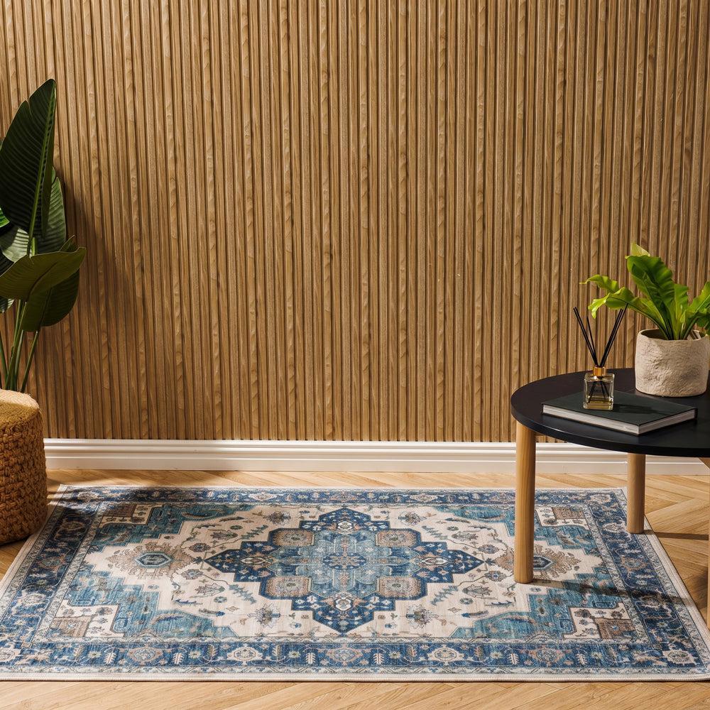 Silkwhisper Printed Carpet Blue Lagoon-Carpets/Rugs