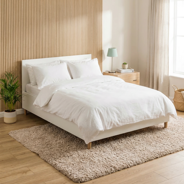Simple Bed - King XL - White-Beds & Bed Frames