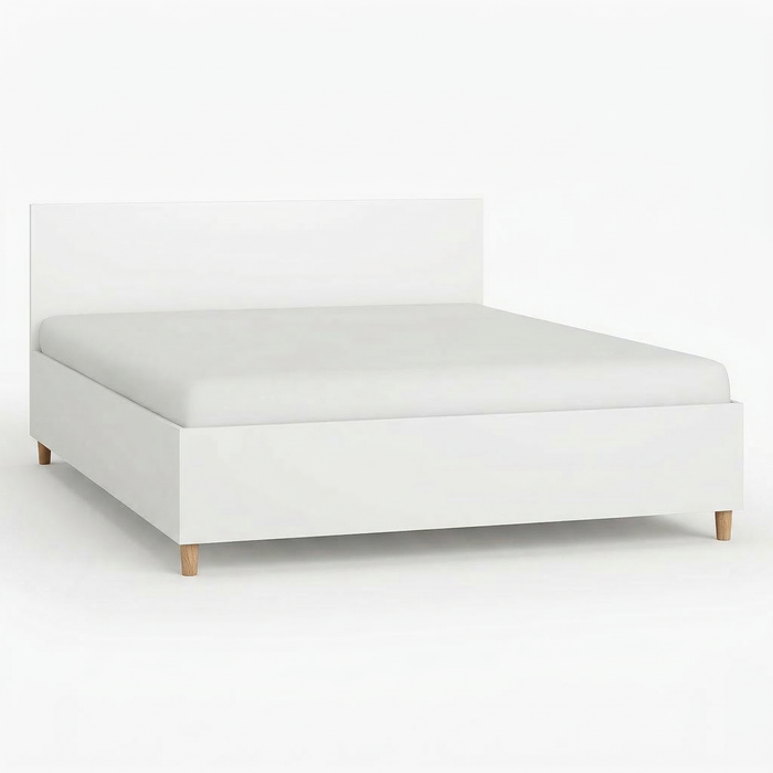 Simple Bed - King XL - White-Beds & Bed Frames