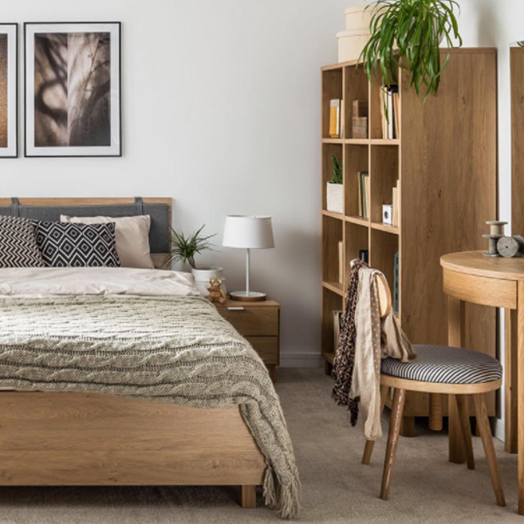 Simple Bed - Queen XL - Oak-Beds & Bed Frames