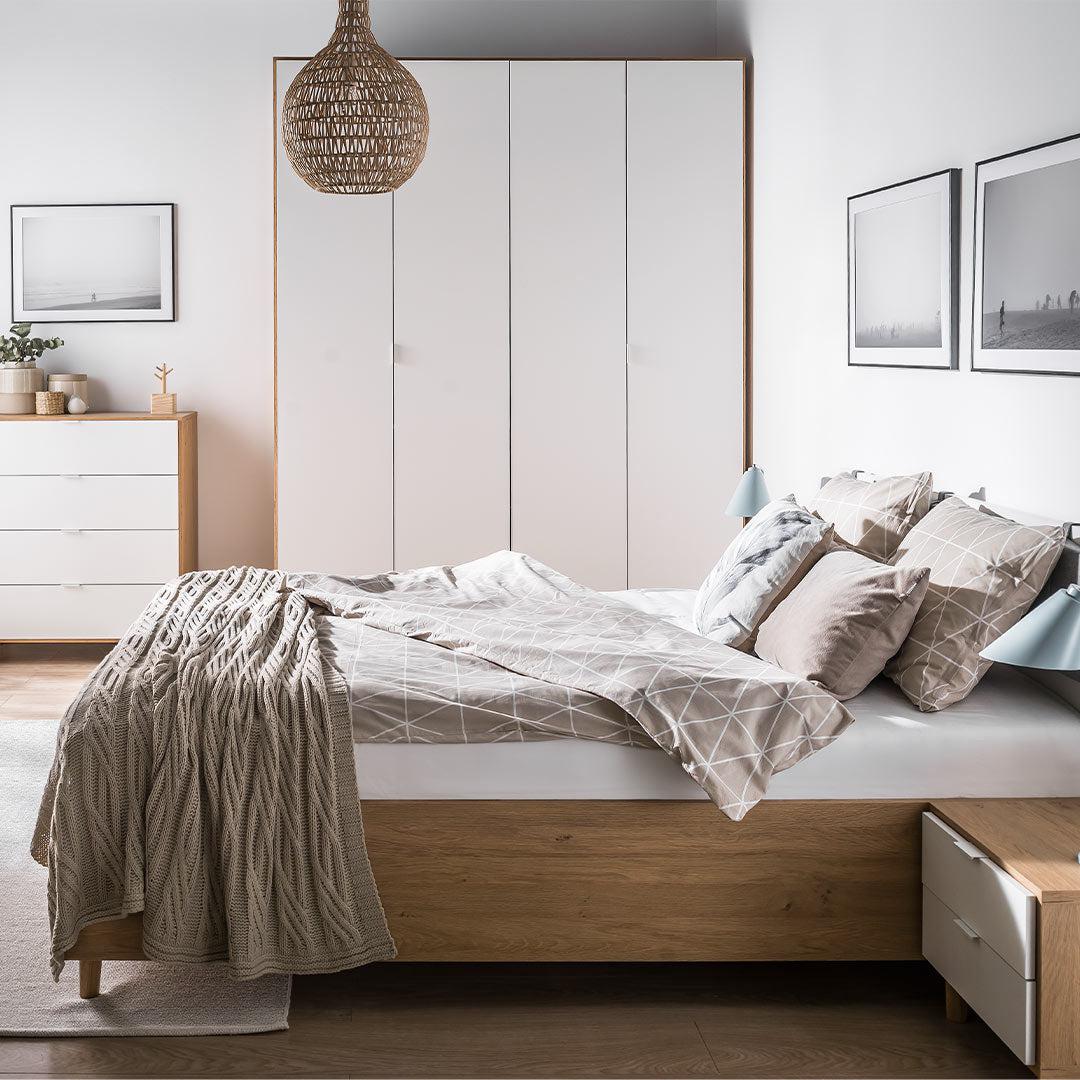 Simple Bed - Queen XL - Oak-Beds & Bed Frames