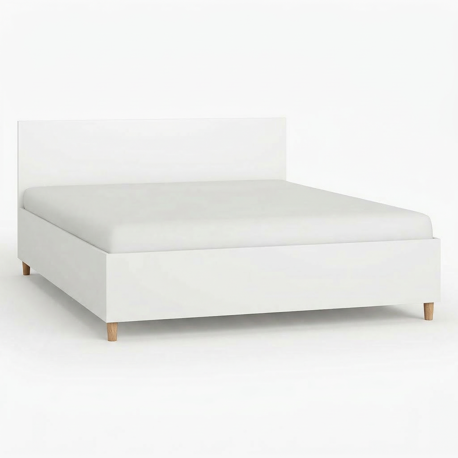 Simple Bed - Queen XL - White-Beds & Bed Frames