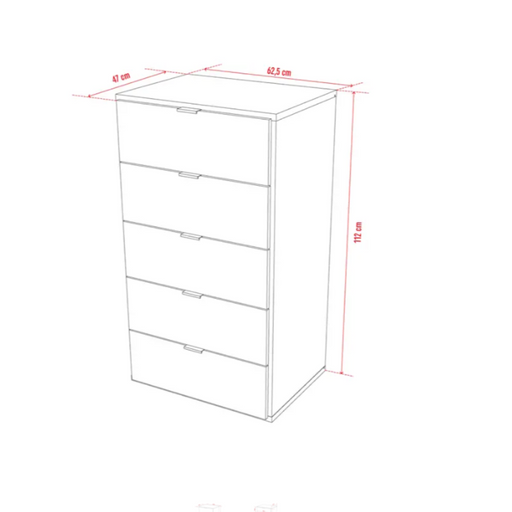 Simple Dresser With Drawers Narrow - Black-Dressers