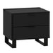Simple Nightstand with Functional Slat - Black-Nightstands