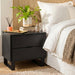 Simple Nightstand with Functional Slat - Black-Nightstands