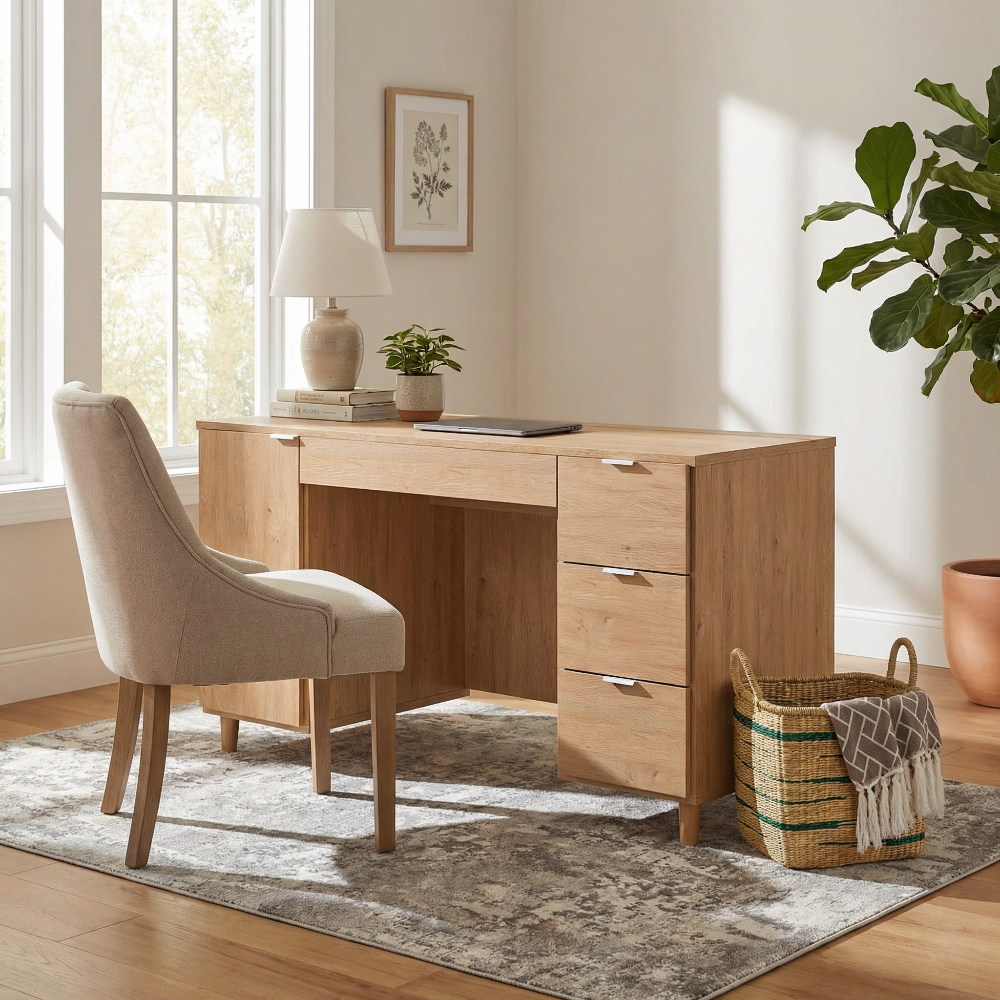 Simple Study Desk Oak-Desks