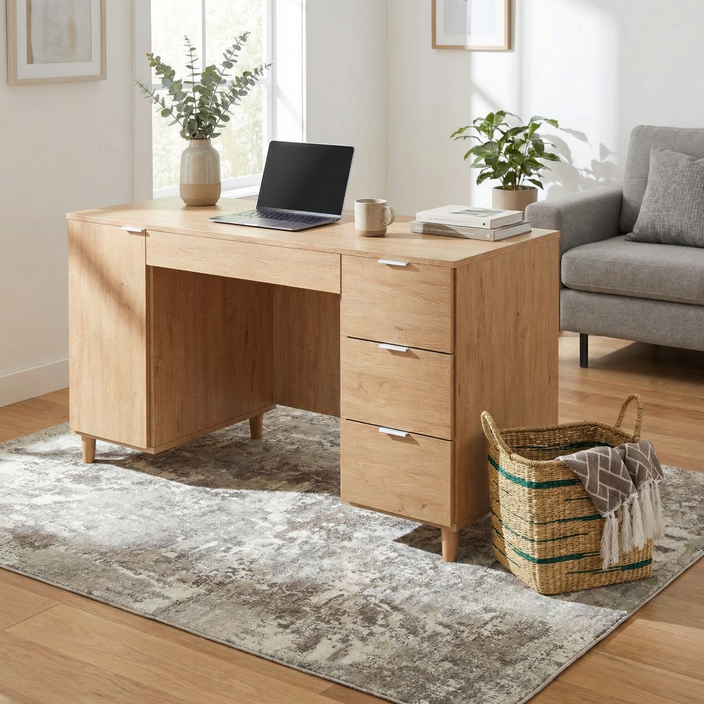 Simple Study Desk Oak-Desks