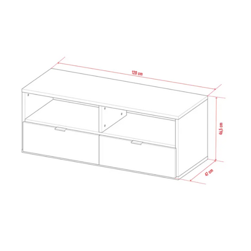 Simple TV Cabinet 120 - Oak & Black-Entertainment Centers & TV Stands