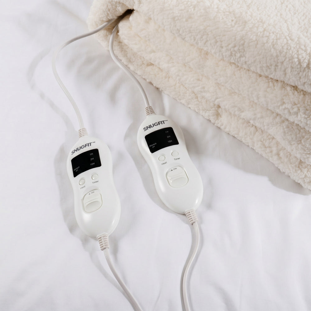 Snugfit Electric Blanket Fully Fitted Extra Length Sherpa Fleece with Elasticated Skirt-Electric Blankets