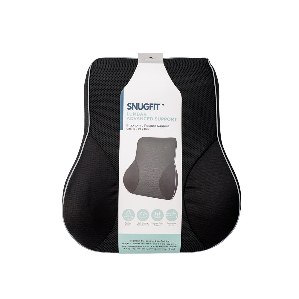 Snugfit Lumbar Advanced Support Pillow Black-Pillows