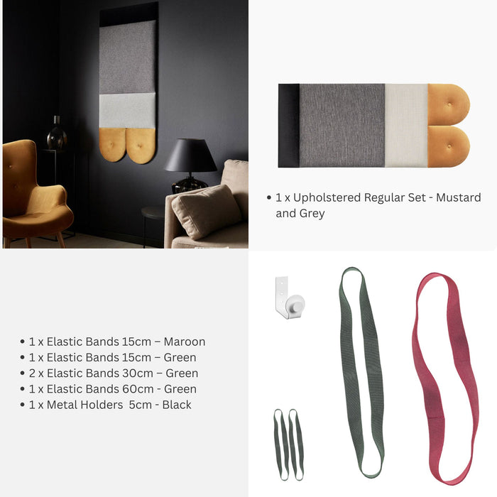 Soform Wall Panels Bundle - Shades of Mustard and Grey-Storage & Organization