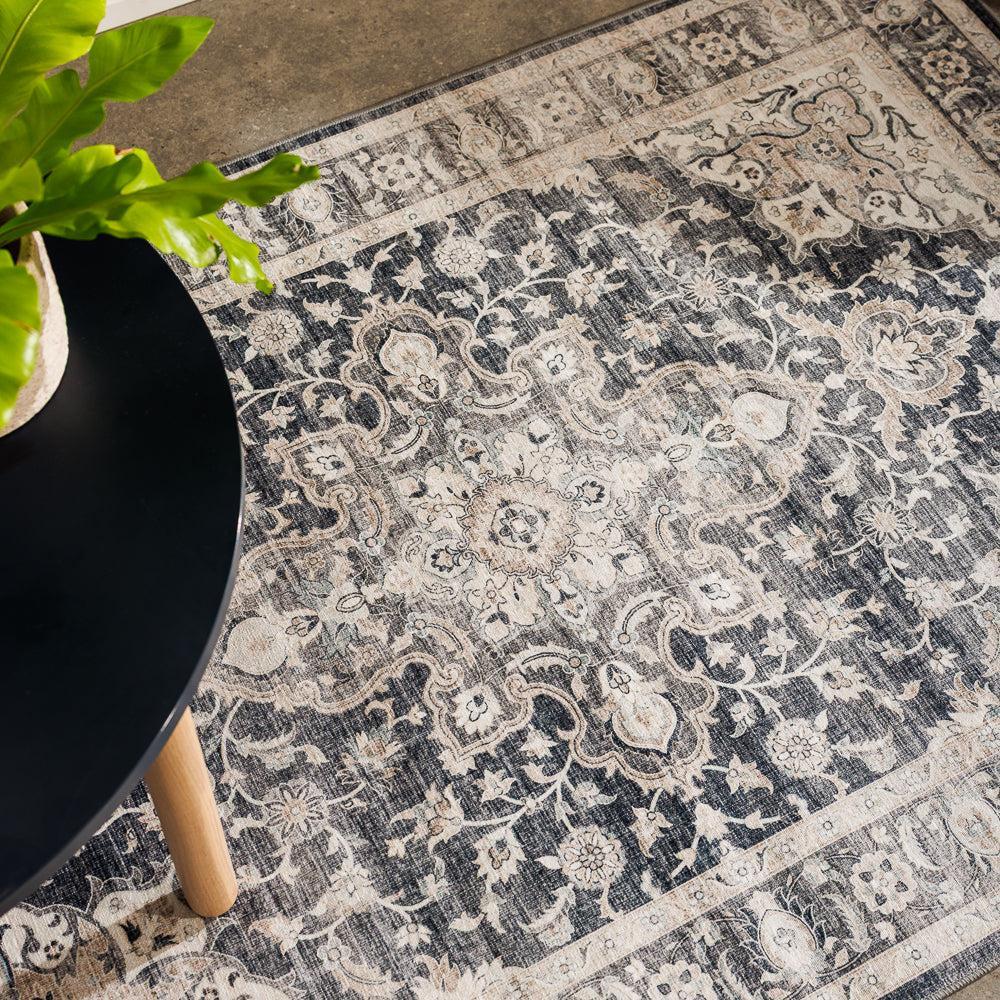Softweave Printed Carpet Ash Fern-Carpets/Rugs