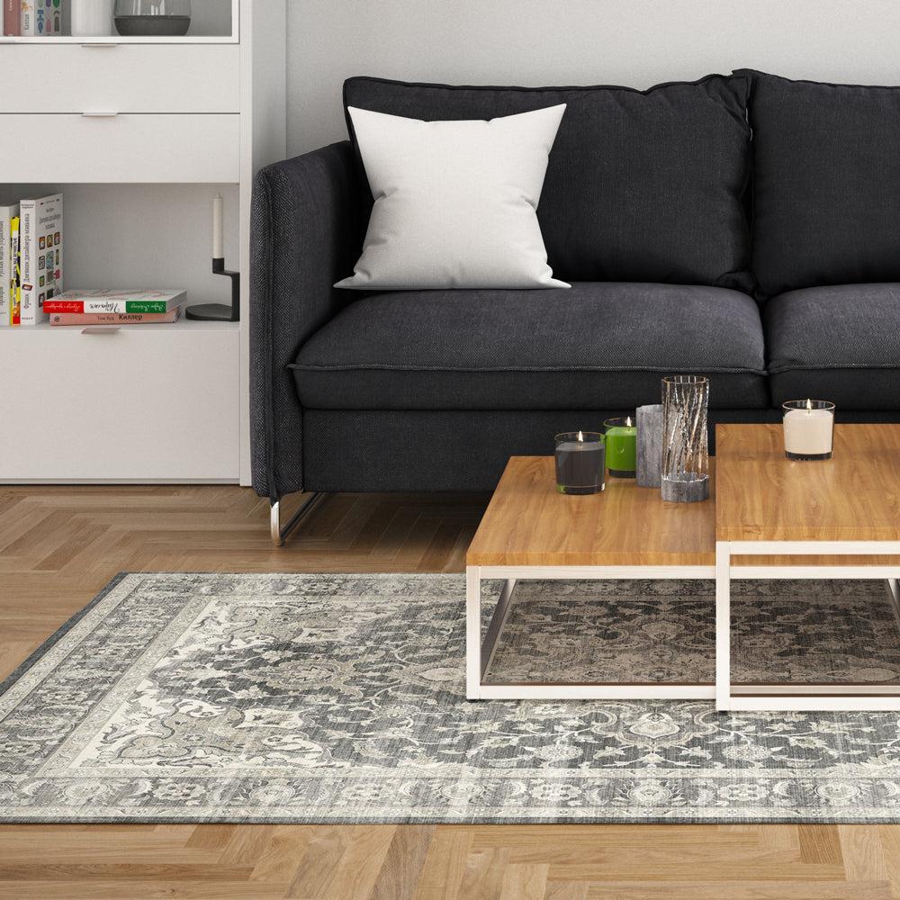 Softweave Printed Carpet Ash Fern-Carpets/Rugs