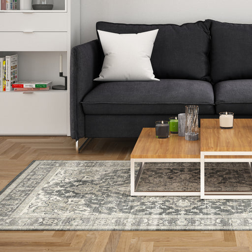 Softweave Printed Carpet Ash Fern-Carpets/Rugs