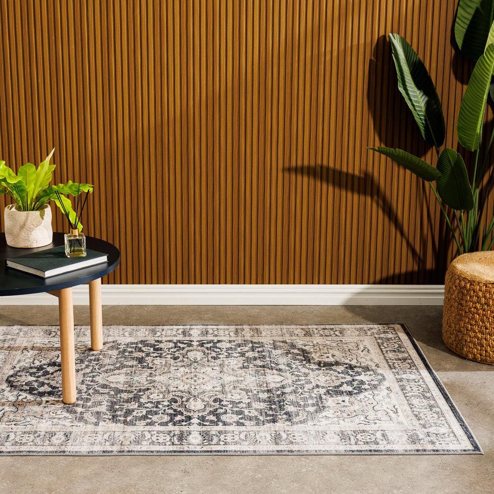 Softweave Printed Carpet Ash Fern-Carpets/Rugs