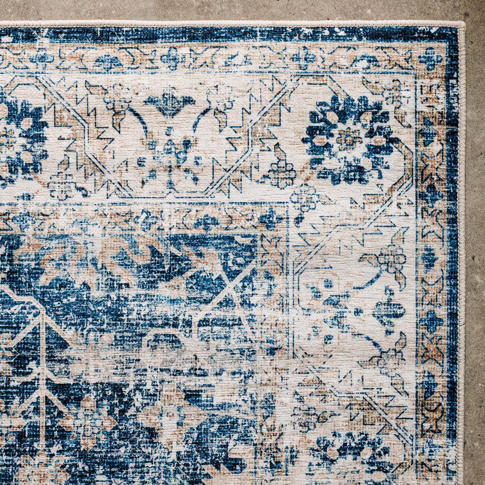 Softweave Printed Carpet Blossom Navy-Carpets/Rugs