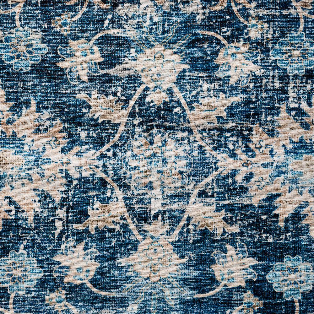 Softweave Printed Carpet Blossom Navy-Carpets/Rugs
