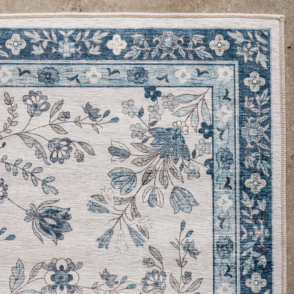 Softweave Printed Carpet Fern Dusky Blue-Carpets/Rugs