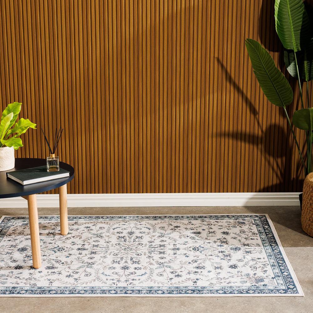 Softweave Printed Carpet Fern Dusky Blue-Carpets/Rugs