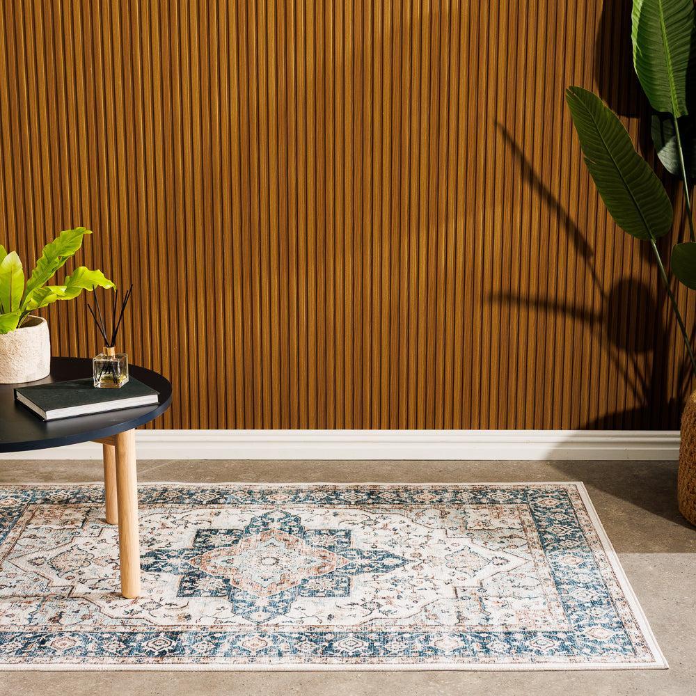 Softweave Printed Carpet Nordic Blue Grey-Carpets/Rugs