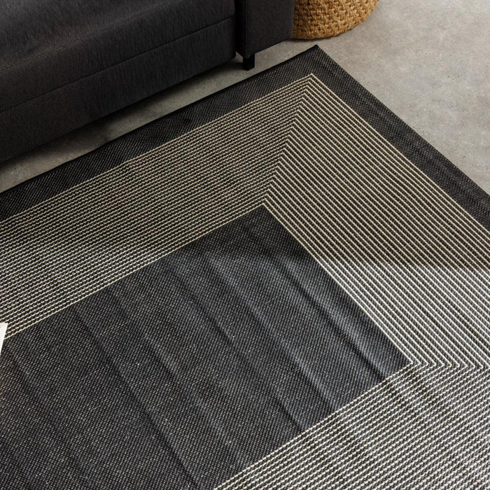 Spring Twilight Indoor and Outdoor Rug Black-Carpets/Rugs