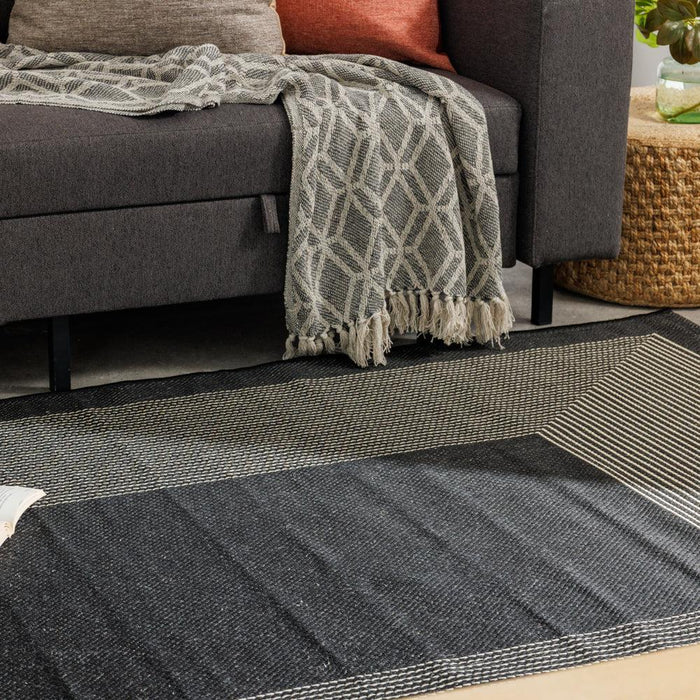 Spring Twilight Indoor and Outdoor Rug Black-Carpets/Rugs