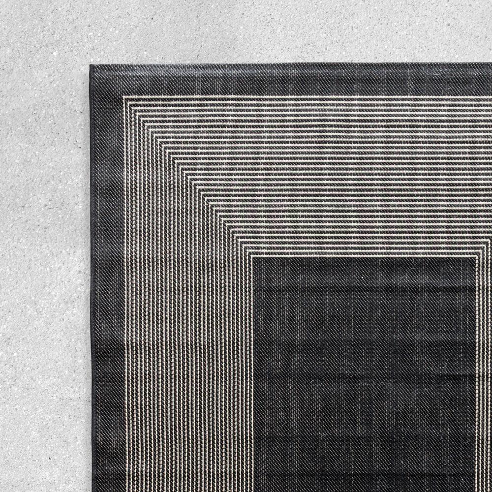 Spring Twilight Indoor and Outdoor Rug Black-Carpets/Rugs