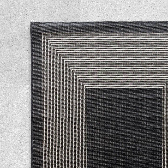 Spring Twilight Indoor and Outdoor Rug Black-Carpets/Rugs