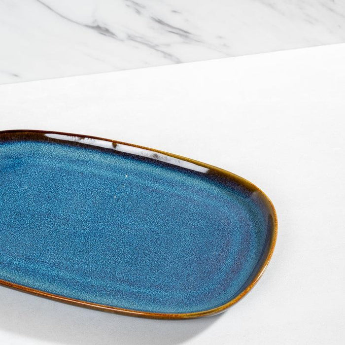 Stoneware Oval Plate Large - Midnight Blue