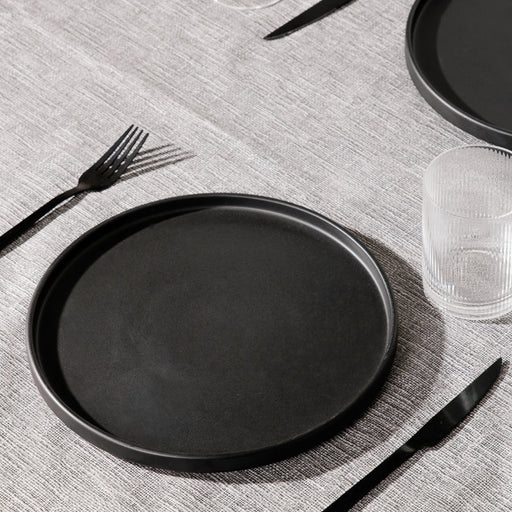 Stoneware Rimmed Dinner Plate - Black-CERAMIC