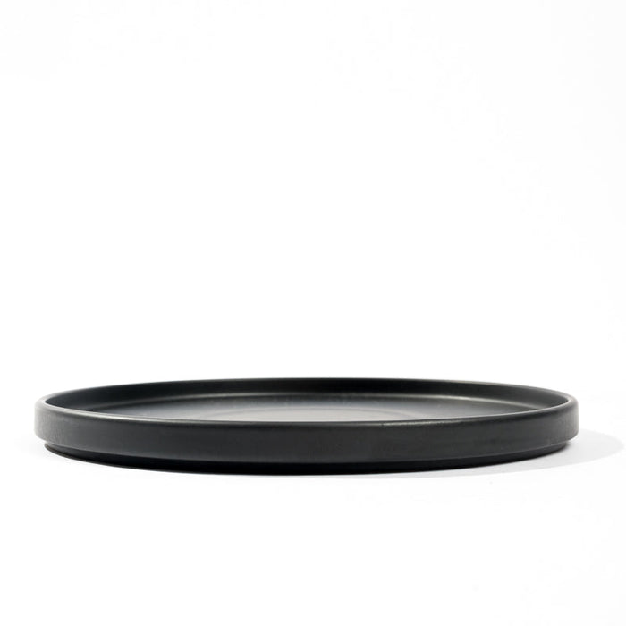 Stoneware Rimmed Dinner Plate - Black-CERAMIC