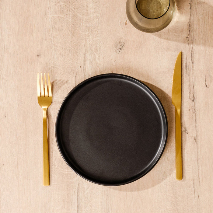 Stoneware Rimmed Side Plate - Black-CERAMIC