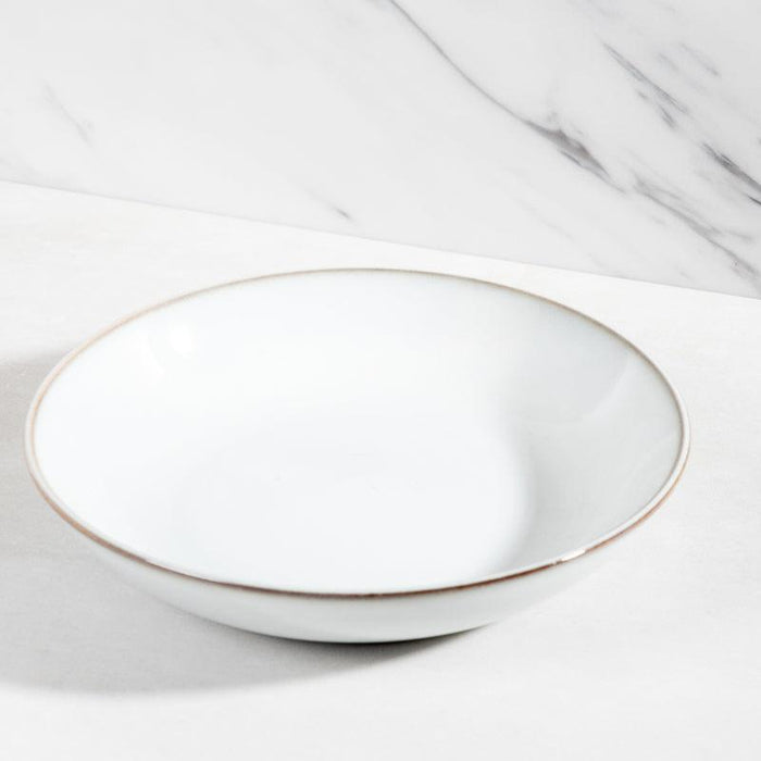 Stoneware Shallow Bowl - Light Grey