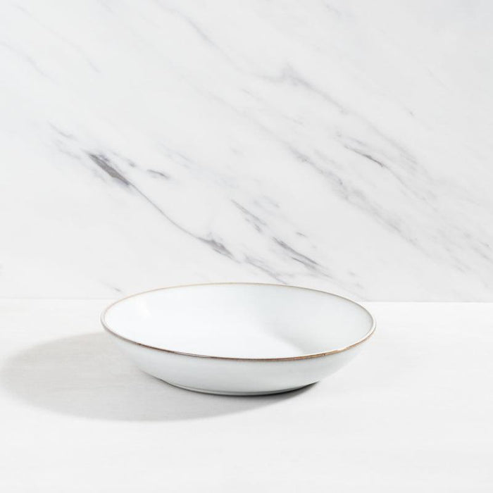 Stoneware Shallow Bowl - Light Grey