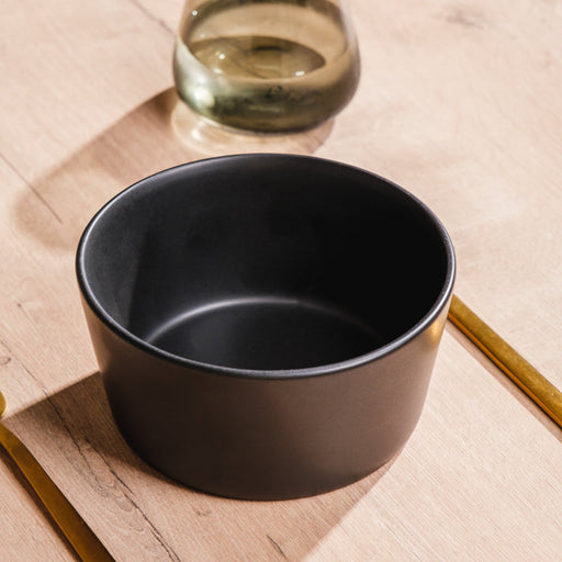 Stoneware Tapered Bowl - Black-CERAMIC