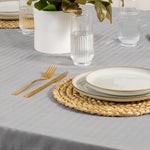 Stripe Tablecloth Silver Grey