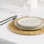 Stripe Tablecloth White