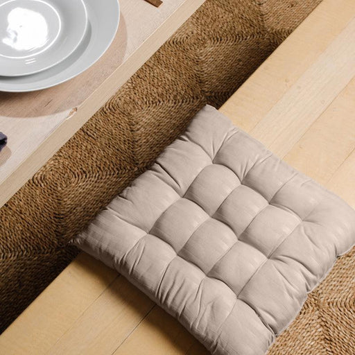 Striped Chair Pad - Beige-SCATTER