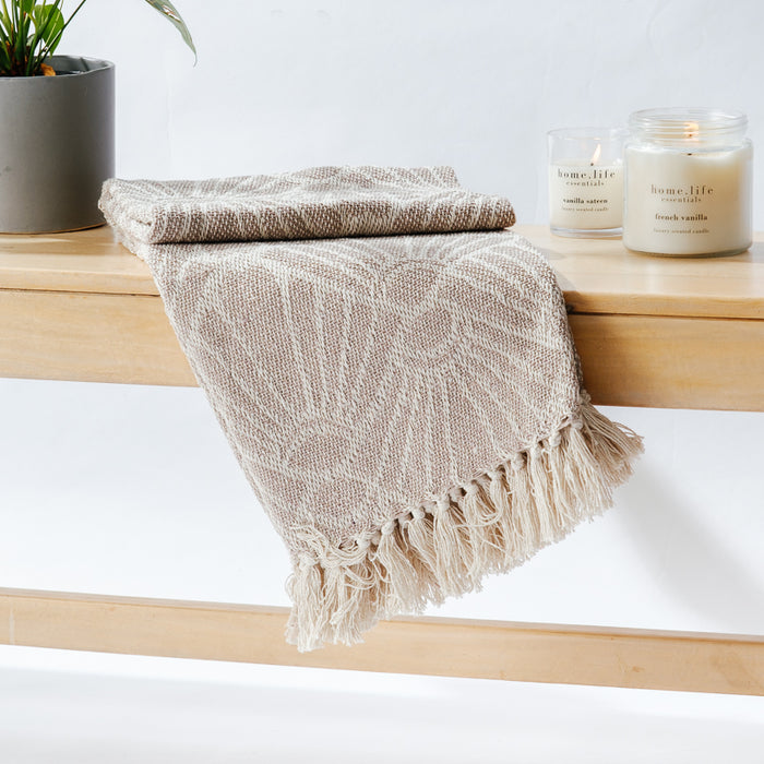 Cotton Bay Scallop Throw - Mushroom