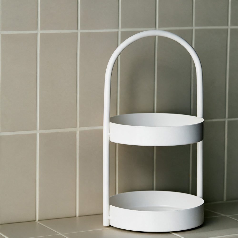 Two Tier Bathroom Amenity Caddy Cream-Bathroom Accessories