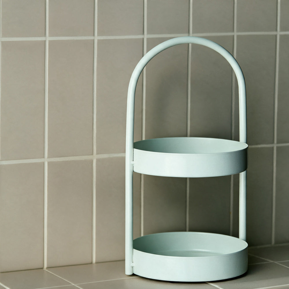 Two Tier Bathroom Amenity Caddy Sage-Bathroom Accessories